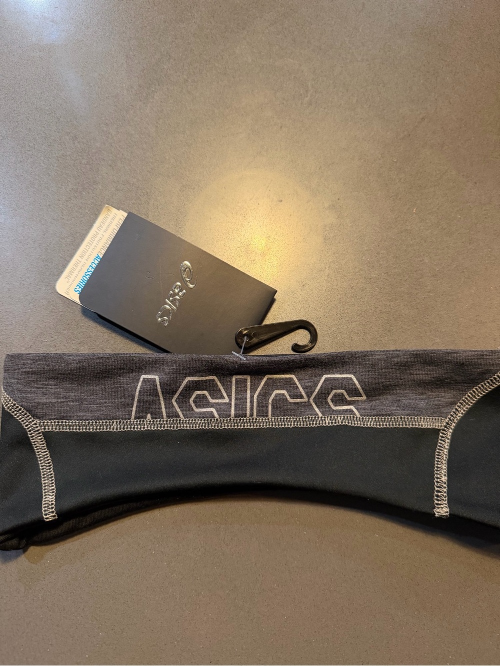 Asics Black and Gray Athletic Headband